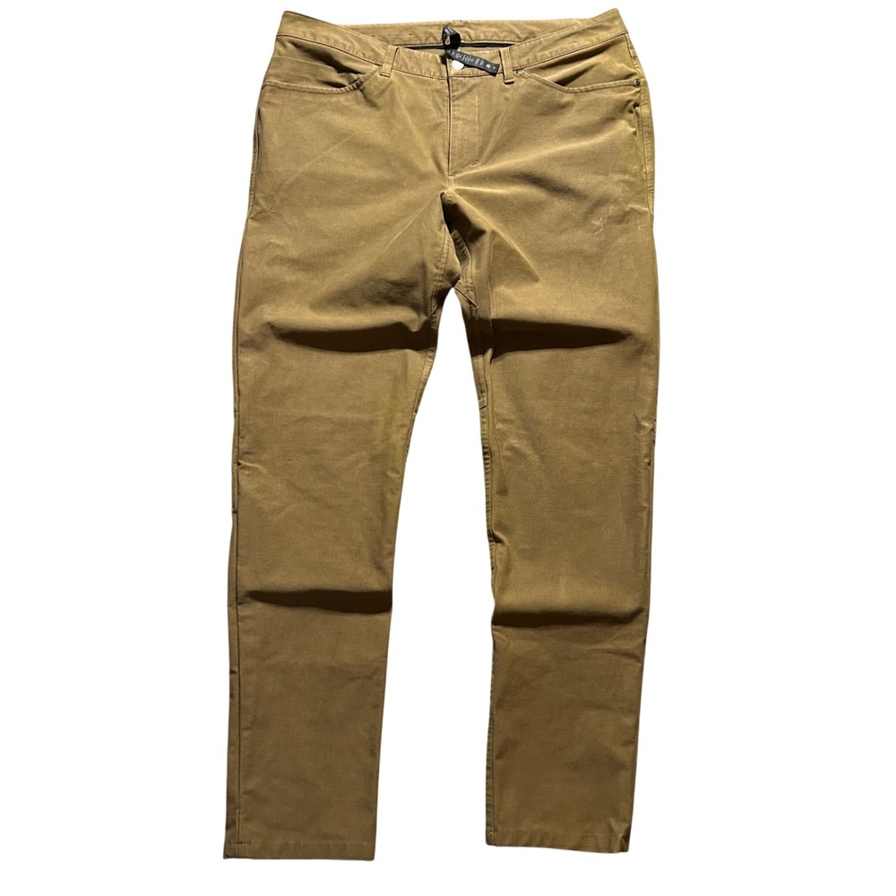 Lululemon ABC Pant Mens 36 (Fits 37x32) Khaki Tan Slim Fit Stretch 5-Pocket